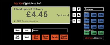 Postal Scale Keyboard Detail
Model MH520